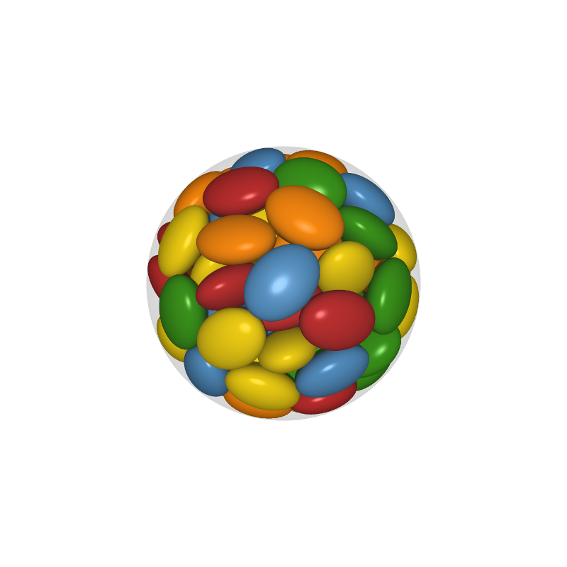 100 ellipsoids within a ball