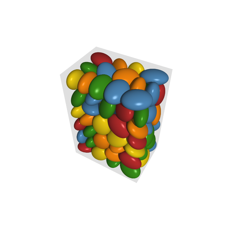 100 ellipsoids within a cuboid